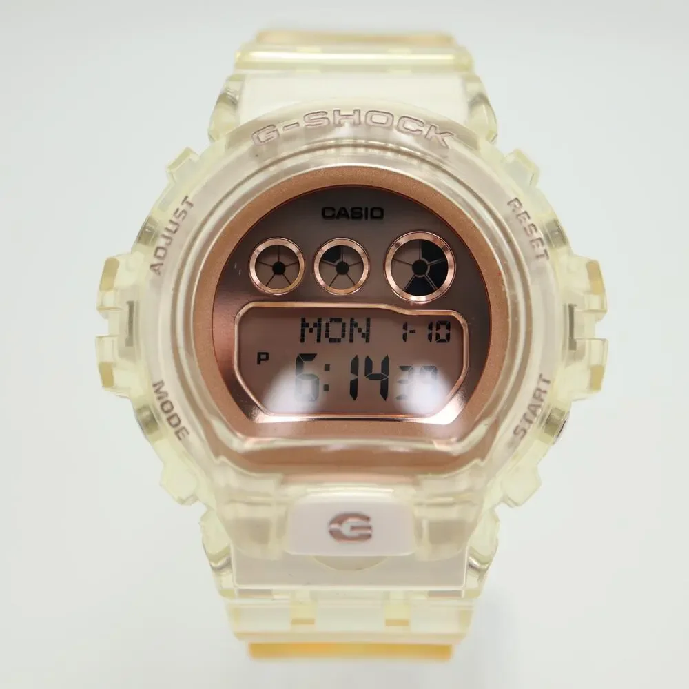 Casio G Shock Clear Rose Gold Tone 46mm Watch Chrono GMD-S6900SR w New Battery